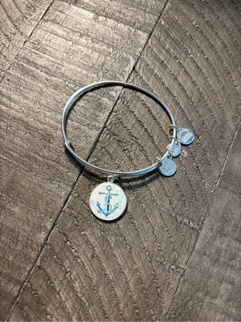 Coastal New England Lobster Roll Summer Quiet Luxury Anchor Silver Bracelet - Picture 1 of 3